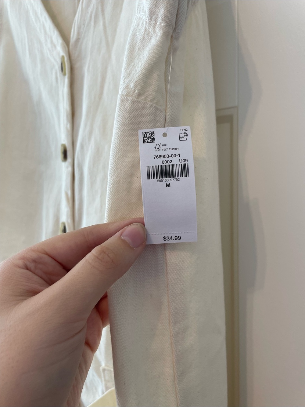 Old Navy Cream Button-Front Mini Dress - Picture 6 of 8